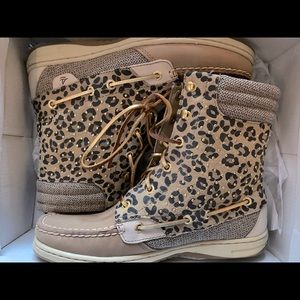 Leopard Sperry Boots